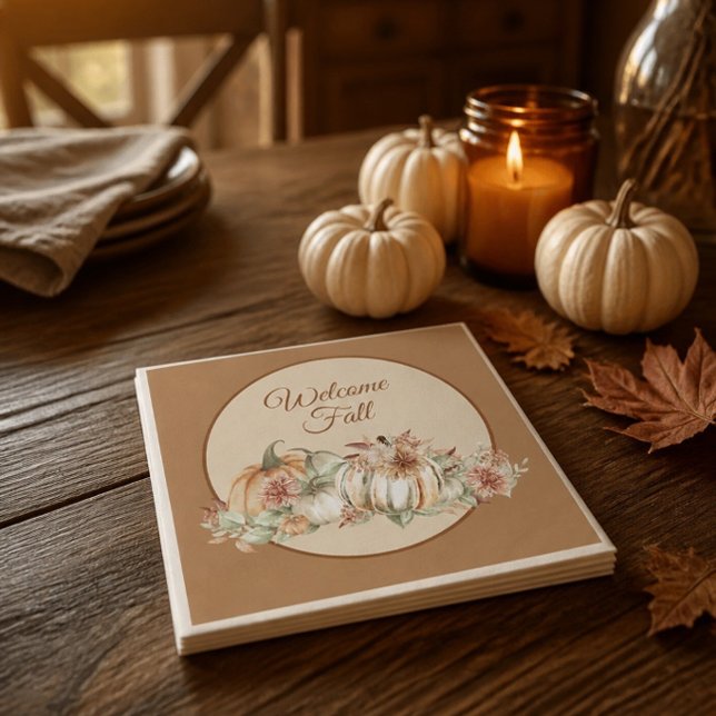 Willkommen Herbst Hübsche Papiertücher Serviette (Von Creator hochgeladen)