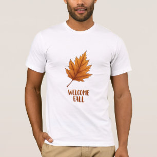 Willkommen Herbst - Künstlerische Herbstblatt-Illu T-Shirt