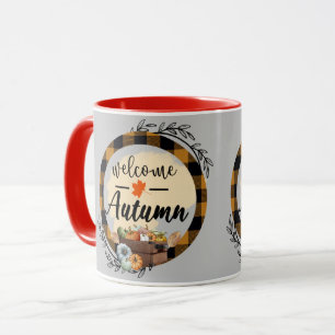 Willkommen Herbst-Kürbis-Vintage Tasse