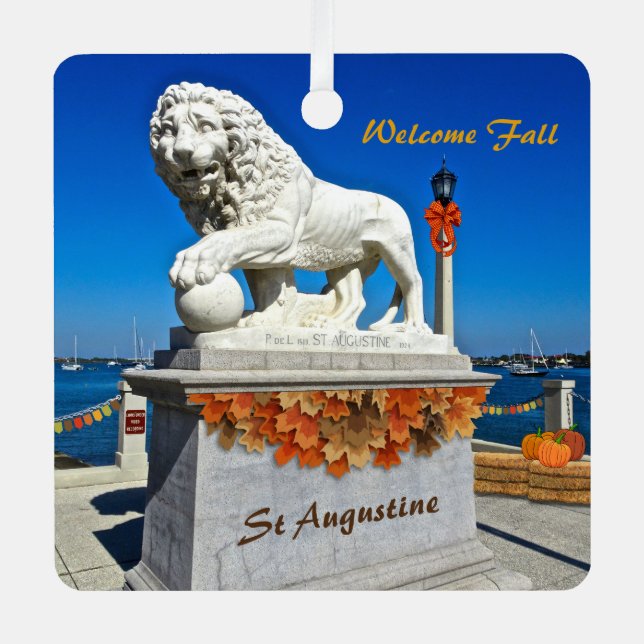 Willkommen Herbstküste St Augustine Florida Ornament Aus Metall (Vorderseite)