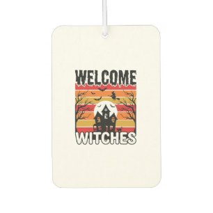 Willkommen Hexen Vintage Halloween Gravur Design Autolufterfrischer