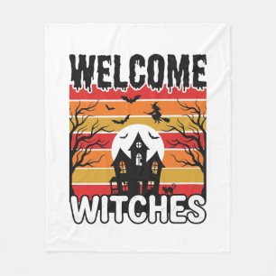 Willkommen Hexen Vintage Halloween Gravur Design Fleecedecke