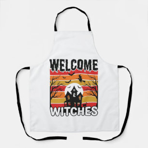 Willkommen Hexen Vintage Halloween Gravur Design Schürze