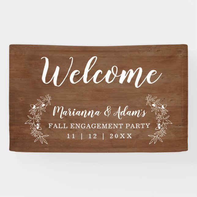 Willkommen Hochzeit im Herbst Engagement Party Woo Banner (Horizontal)