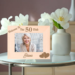 Willkommen im 50er Club, moderne personalisierte G Geätzte Rahmen