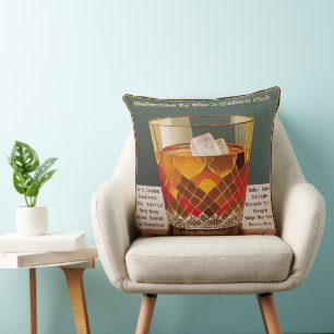 Willkommen im 5 Uhr Club Mid Century Design Kissen