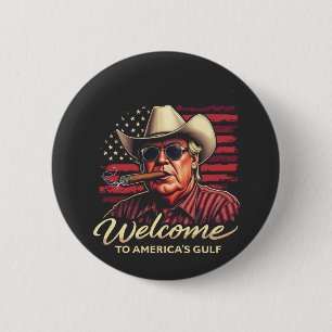 Willkommen im Amerikanischen Golf-Funny Trump Amer Button