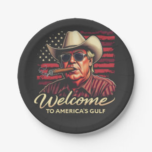 Willkommen im Amerikanischen Golf-Funny Trump Amer Pappteller