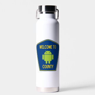 Willkommen im Android Landkreis (Verkehrszeichen) Trinkflasche