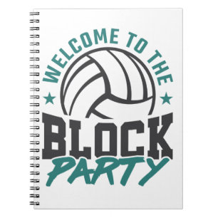Willkommen im Block Party Volleyball Mittelblock Notizblock