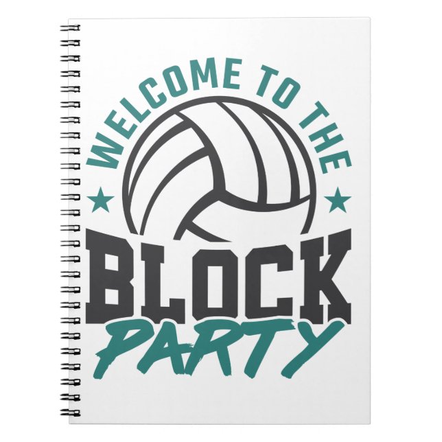 Willkommen im Block Party Volleyball Mittelblock Notizblock (Vorderseite)
