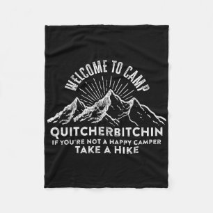 Willkommen im Camp Hiking Trip Black Uni Modern Cr Fleecedecke