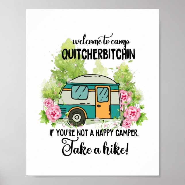 Willkommen im Camp Quitcherbitchin Tasse Poster (Vorne)