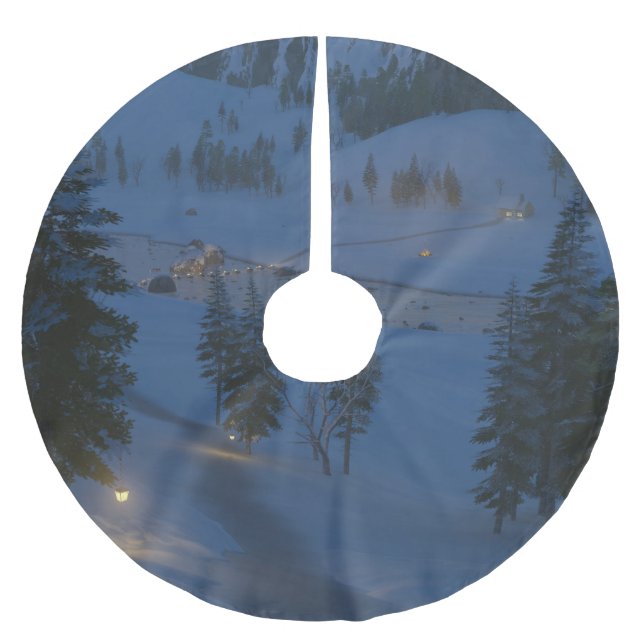 Willkommen im Cwm Weihnachtsbaumrock Polyester Weihnachtsbaumdecke (Vorderseite)