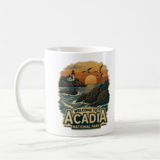 Willkommen im Embroidery Acadia National USA Park Kaffeetasse