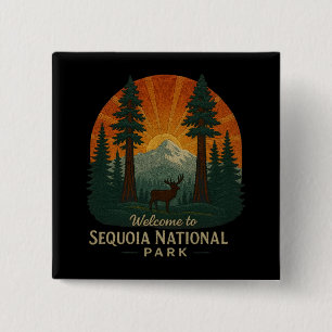 Willkommen im Embroidery Sequoia National USA Park Button