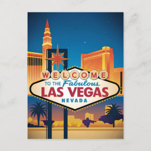 Willkommen im fantastischen Las Vegas Nevada Postkarte