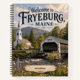 Willkommen im Fryeburg Maine Personalisierten Noti Notizbuch