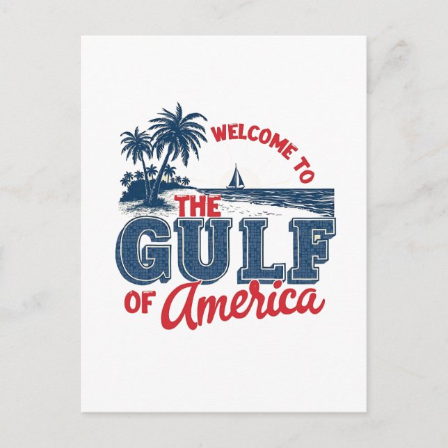 Willkommen im Golf von Amerika Einwanderer aus Mex Ankündigungspostkarte (Vorderseite)