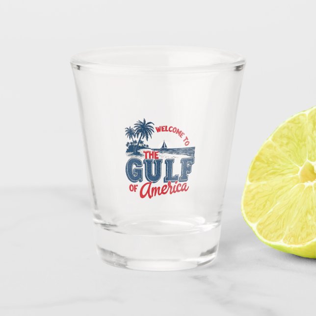 Willkommen im Golf von Amerika Einwanderer aus Mex Schnapsglas (Vorderseite)