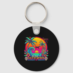 Willkommen im Golf von Mexiko Retro Beach Surf 1 Schlüsselanhänger