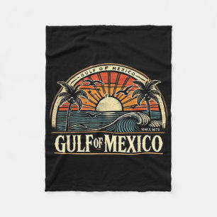 Willkommen im Golf von Mexiko Retro Beach Surf Fleecedecke