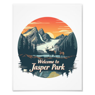Willkommen im Jasper National Canadian Park Fotodruck