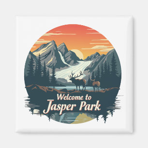Willkommen im Jasper National Canadian Park Magnet