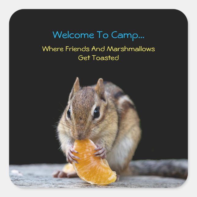 Willkommen im Lager Quadratischer Aufkleber (Vorderseite)