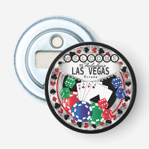 Willkommen im Las Vegas Style - Rot und Silber Flaschenöffner