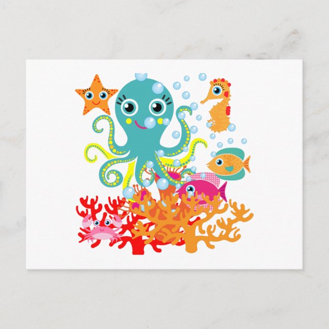 Willkommen im Meer Postkarte (Vorderseite)