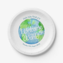 Willkommen im neuen Baby Party Aquarell