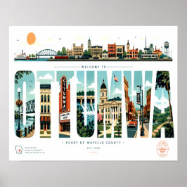 Willkommen im Ottumwa Iowa Vintage-Reiseposter Poster