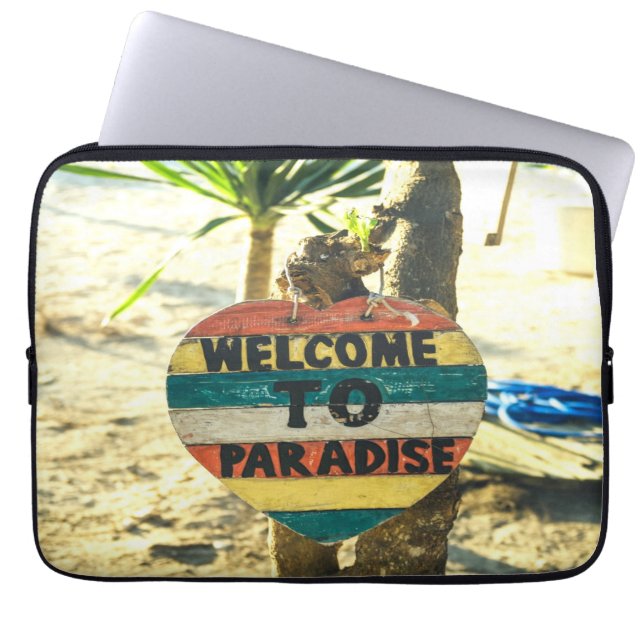 Willkommen im Paradies Beach Ocean Laptopschutzhülle (Vorderseite)