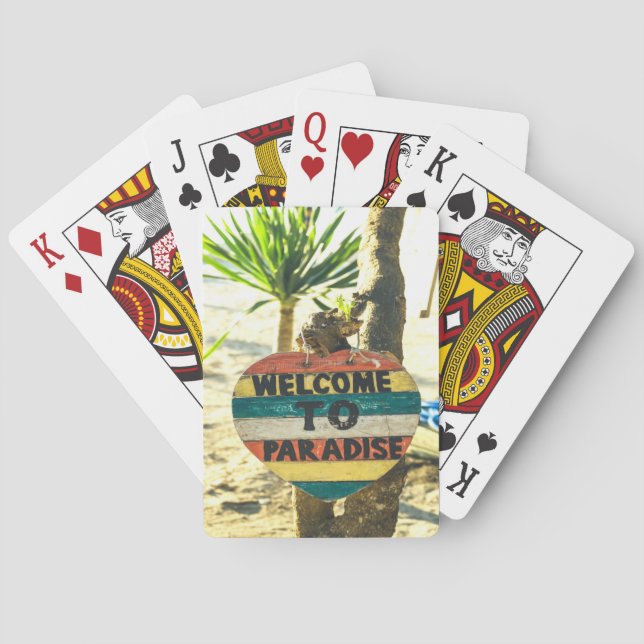 Willkommen im Paradies Beach Ocean Spielkarten (Rückseite)