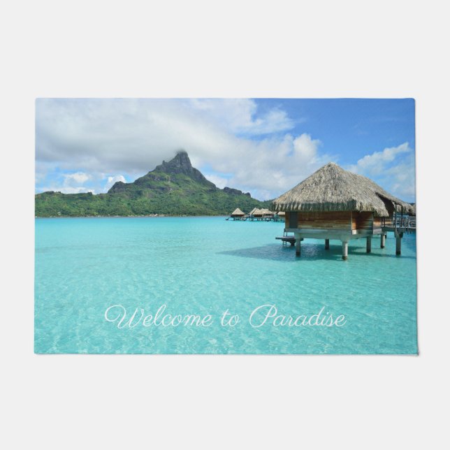 Willkommen im Paradies Bora Bora Fußmatte (Vorderseite)