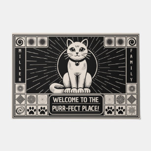 Willkommen im Purr-fect Place, einzelne Katzen Fußmatte