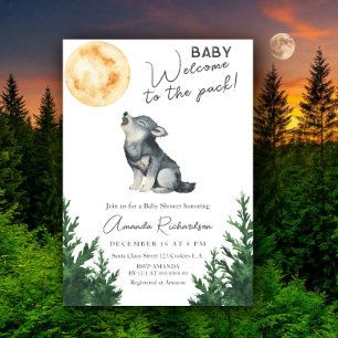 Willkommen im Rudel! Wolf Baby Shower Einladung