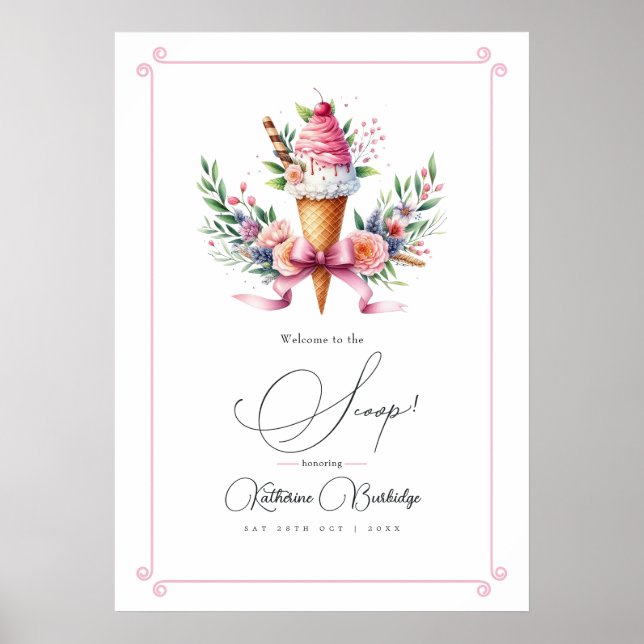 Willkommen im Scoop Ice Cream Brautparty Poster (Vorne)