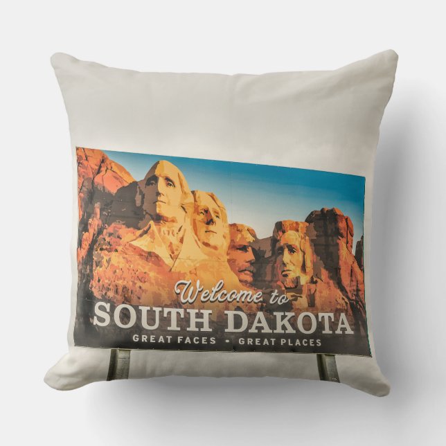 Willkommen im South Dakota Sign Kissen (Vorderseite)