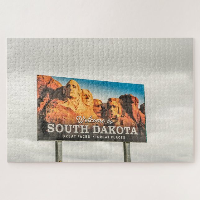 Willkommen im South Dakota Sign Puzzle (Horizontal)