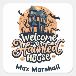 Willkommen im Spuk Haus - Batty für Sie Quadratischer Aufkleber