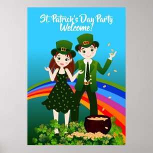 Willkommen im St. Patrick's Kids Party Poster