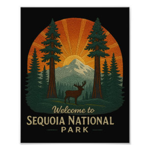 Willkommen im Stickerei Sequoia National USA Park Fotodruck