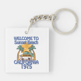 Willkommen im Sunset Beach - Vintag Vibes Schlüsselanhänger