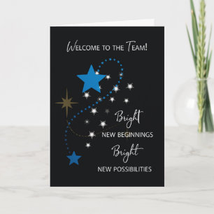 Willkommen im Team Blue and White Stars on Black Karte