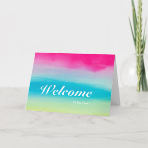 Willkommen im Team Blue Background Karte