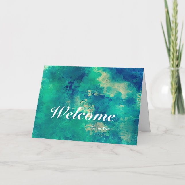 Willkommen im Team Blue Background Karte (Vorderseite)