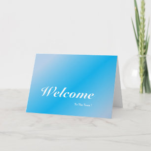 Willkommen im Team Blue Background Karte