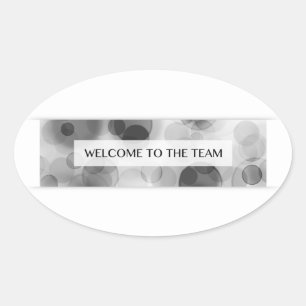 Willkommen im Team (Bokeh) Ovaler Aufkleber